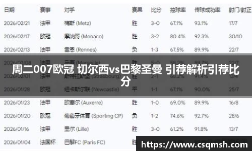 周二007欧冠 切尔西vs巴黎圣曼 引荐解析引荐比分